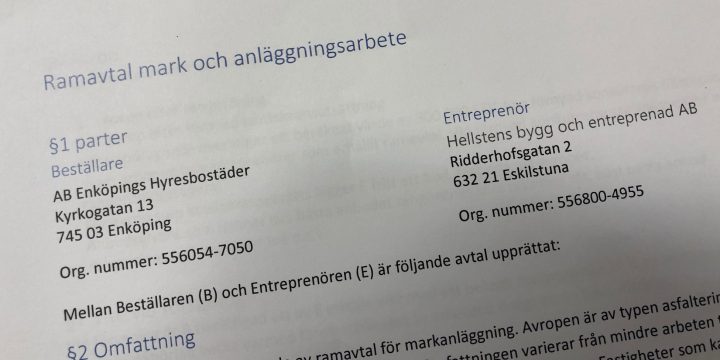 Vi tecknar nytt ramavtal med Enköpings hyresbostäder AB